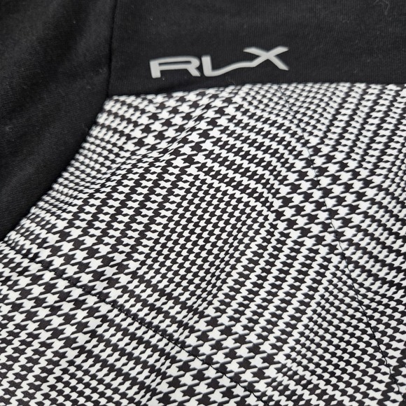 New Ralph Lauren Men's Black White Glen Plaid Hooded Golf Zip Jacket Size XL - Picture 9 of 11